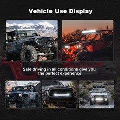 42 Inch Curved 5D LED Light Bar 240W & 2X 4 Inch 60W LED Pods Off Road Light Kit