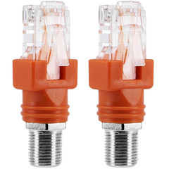 RF to RJ45 Converter Adapter, 2 Pack F Female to RJ45 Male Ethernet Adapter Coax