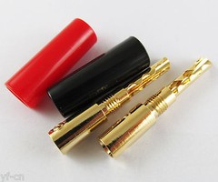 20pcs 24K Gold Plated BFA-Z 4mm Banana Plug Dual Screws Speaker Cable Connectors