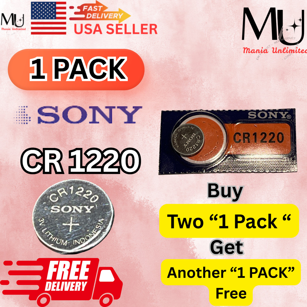 1 PC Sony/Murata CR1220 Fresh Stock Lithium 3V Battery Exp Date 2033+