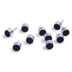 Cylewet 10Pcs Cylindrical Electret Condenser Microphone Pickup Mini, Black