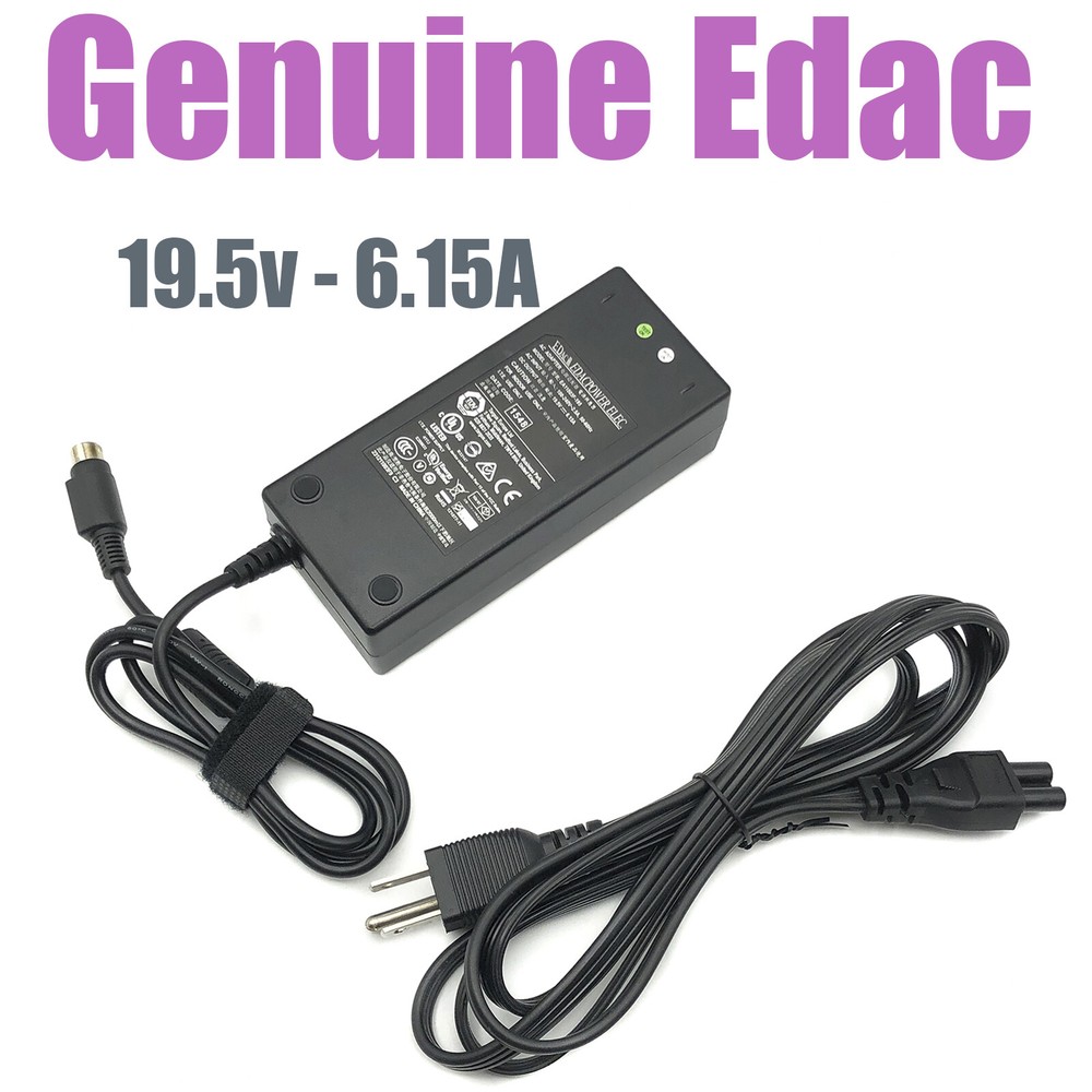 Original Edac 120W AC Power Adapter EA11013M-195 Charger 19.5V 6.15A