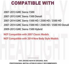 2007-2013 GMC Sierra 1500 2007-2014 2500HD 3500HD Headlight Pair–Compatible