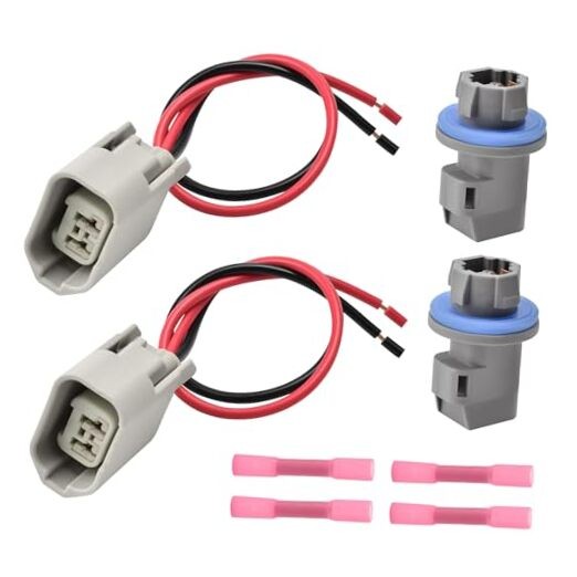 2 Set Rear License Plate Light Socket with Wiring Plug Harness for 2004-2021