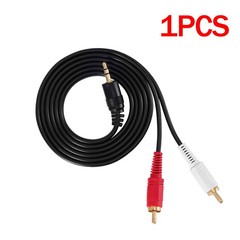 1-50PCS 3.5mm Aux Jack Male to 2 RCA Male Audio Cable Black Cord Wire Plug LOT