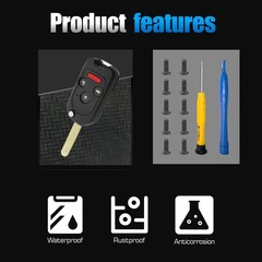 10Pcs Key Fob Screw with Repair Kit,Replacement Part M2 x 5mm, Black