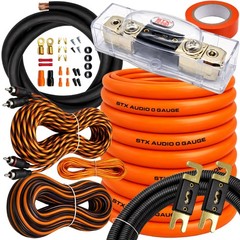 STX Audio 0 Gauge Amplifier Wiring Kit with 200A, 250A ANL Fuse & RCA 8000W