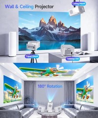 Smart Projector with 4K 8K Support, Android 14 Mini Projector with WiFi6 and …