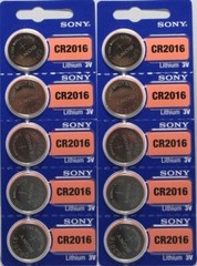 10 Pack Genuine SONY CR2016 Lithium Battery 3V Coin Cell ECR2016 BR2016 DL2016