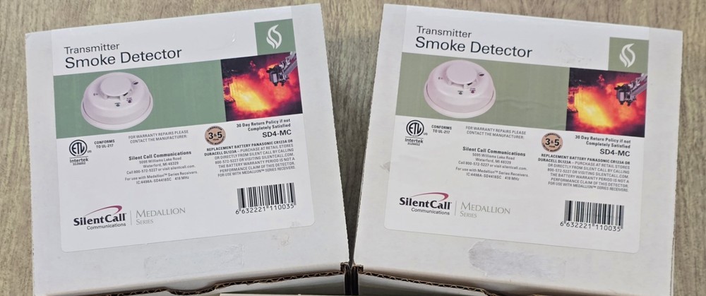 SilentCall Medallion Series SMOKE DETECTOR SD4-MC Bundle Of 2