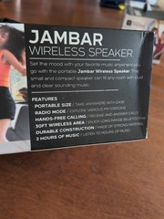 NIB. Jambar Wireless Speaker Bluetooth iHip, 30ft Wireless Area, 2 Hours, BLACK