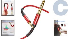 4FT 3.5mm to 1/4″ Male Audio Cable – Durable and Tangle-Resistant