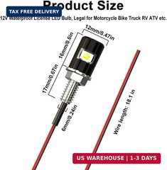 License Plate Light, License Tag Screw Bolt LED, Super Bright 12V Waterproof Lic
