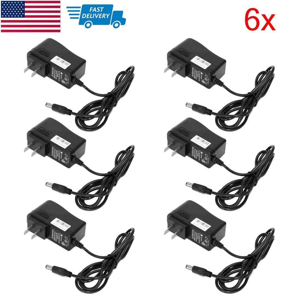 (Lot of 6) 12V 1A AC / DC Power Supply Wall Adapter Universal Polycom CCTV LED