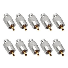 10-pack PL-259 Solder Connector Plug with Reducer for RG8X Coax Cable USA