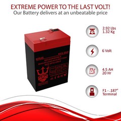 Els EDS640F 6V 4.5Ah SLA Replacement Emergency Lighting SLA Battery
