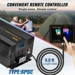 VEVOR Pure Sine Inverter 3500W 12V to 120V DC/AC Overheating Protection