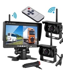 7″ 2 Camer Wireless Monitor IR Night Vision Backup Camera for Truck Caravan RV