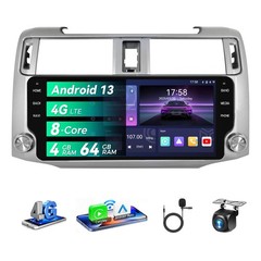 Car Stereo for Toyota 4Runner 2010-2019, 4GB RAM 64GB ROM Android Radio, 4G LTE