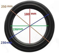 LinaLife 2pcs 10 inch 10″ Speaker Foam Surround Kit, 250mm 10 inch, BLACK