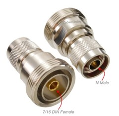 7/16 DIN Female to N-Type Male RF Adapter, CablesOnline RF-N1L2