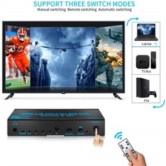 3 In 1 Out 4K HDMI2.0b Switcher Switch 3×1 W/ Audio Extractor HDCP2.2 For PS4 TV