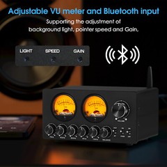 HIFI Bluetooth 5-Band EQ Equalizer Stereo Audio Preamp Speaker Receiver VU Meter