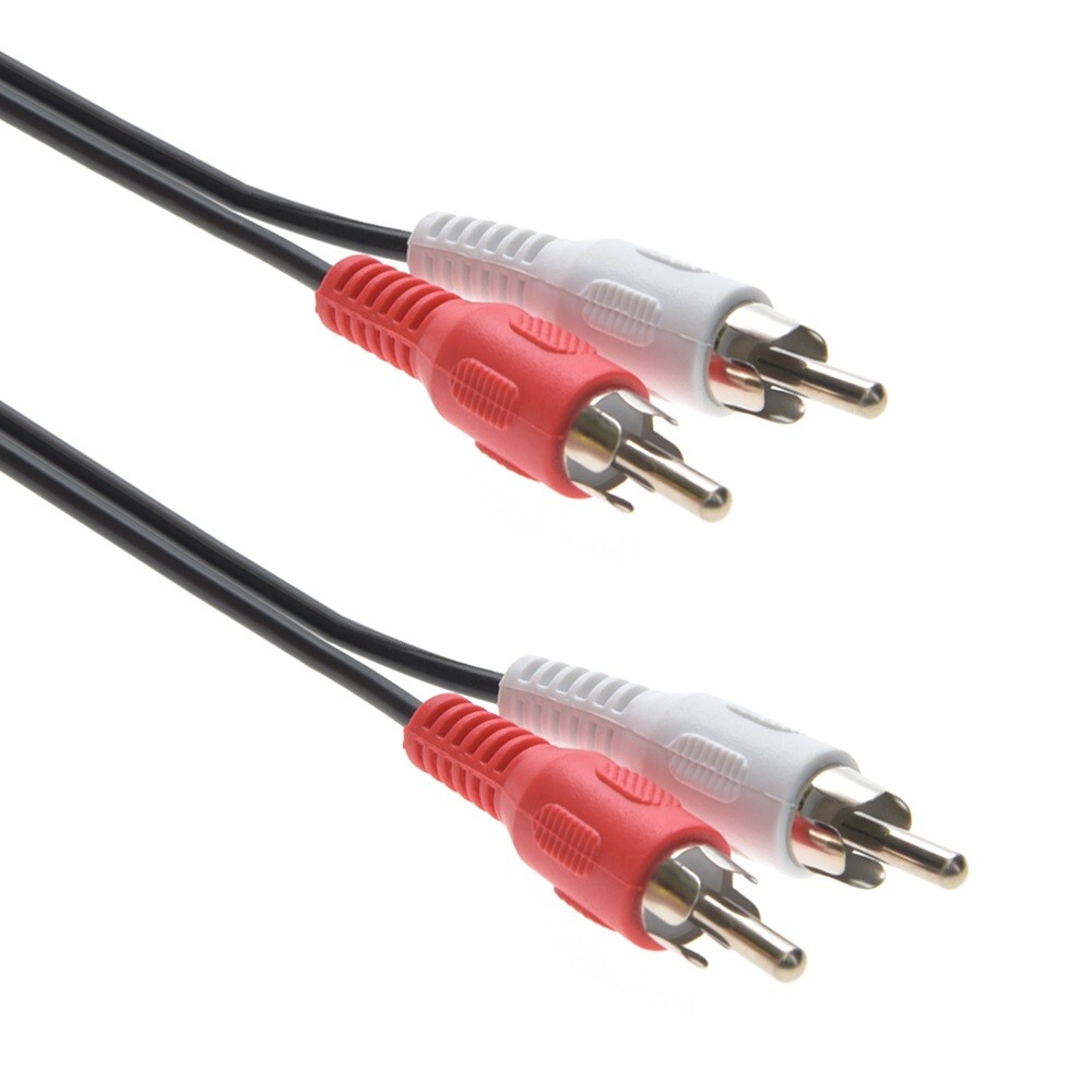 Dual RCA (Red + White) Audio Cable 2 RCA Stereo Cord Amp 3ft 6ft 12ft 25ft 50ft