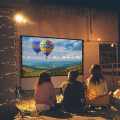 120″ Projector Screen w/ Stand 16:9 4K HD Rear Front Wrinkle-Free Portable