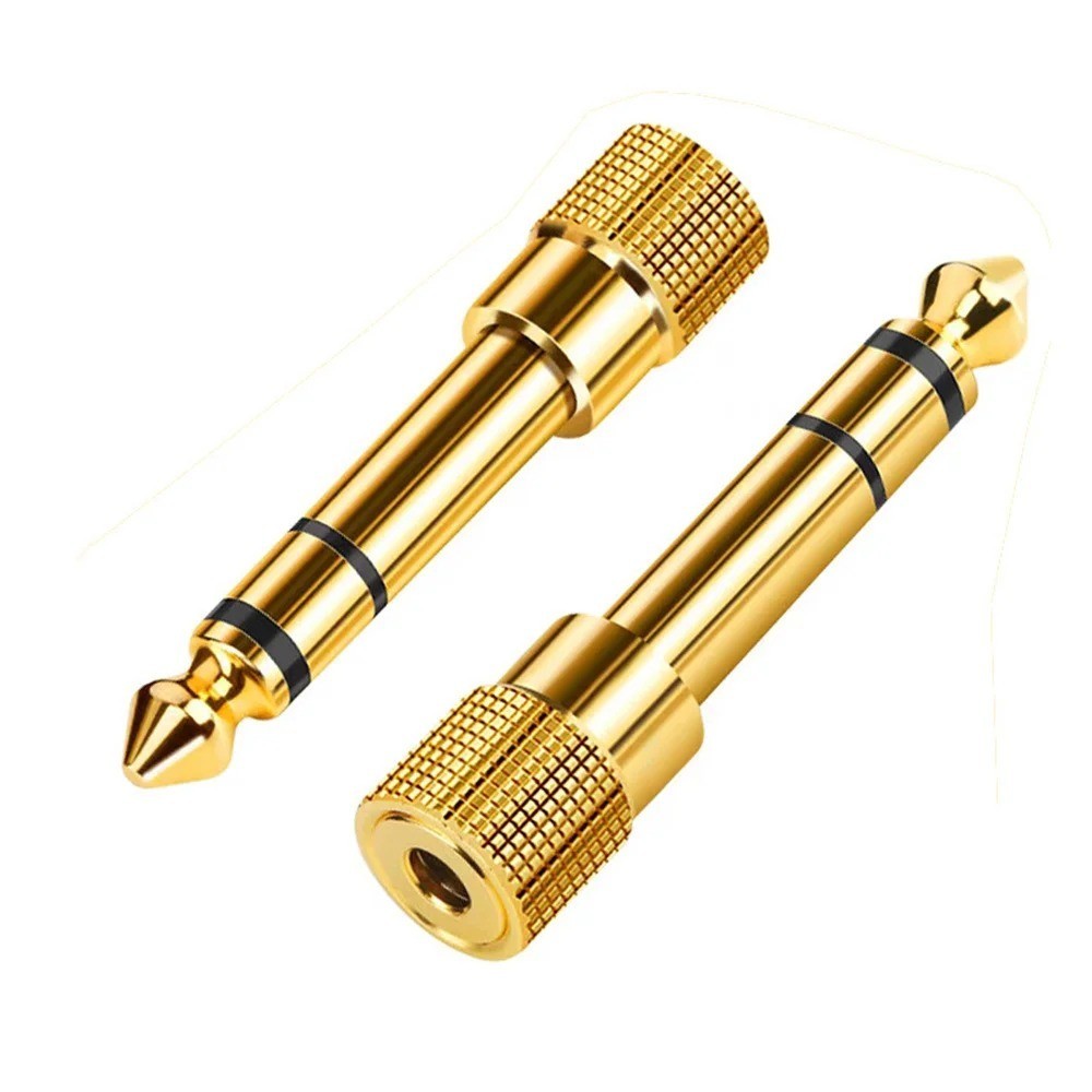 6.3mm 1/4″ Male plug to 3.5mm 1/8″ Female Jack Stereo Headphone Audio Adapter