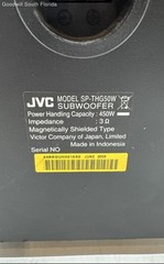 JVC SP-THG50W Black 450W 3 Ohm Home Audio Speaker Subwoofer Not Tested