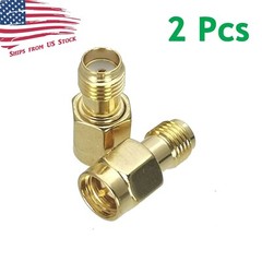 2Pcs SMA Female to SMA Male Series RF Coaxial Adapter Connector 2X US Stock