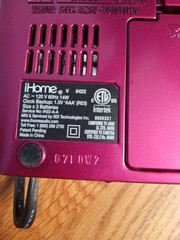 Ihome Ih22 Ipod Iphone Speaker Charger Alarm Clock Pink