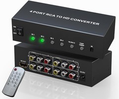 Multiple RCA to HDMI Converter – 4 Port Red White Yellow Composite Component to