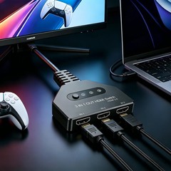 HDMI Switch 3 in 1 Out-HDCP Bypass 2.2, 4K@60hz 3 Way hdmi Splitter Supports …