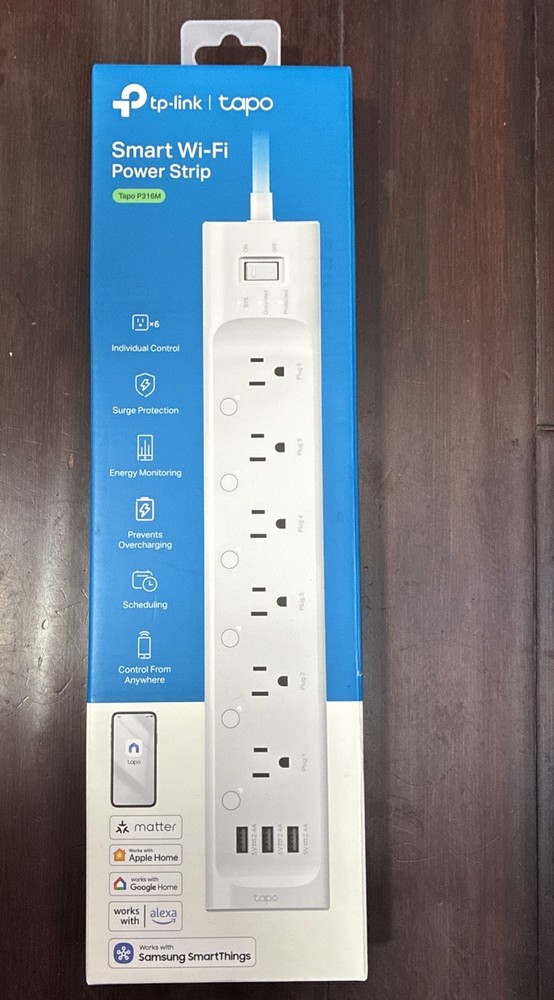 TP-Link Tapo Smart Wifi Power Strip – 6 Outlets (Tapo P316M)