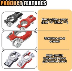Durable Positive and Negative Battery Terminals – Installs Easily in Vehicles
