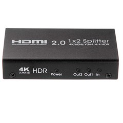 UHD 4K 60Hz HDMI 2.0 Repeater Amplifier Splitter Box Hub HDR 1080P 1×2 1In 2Out