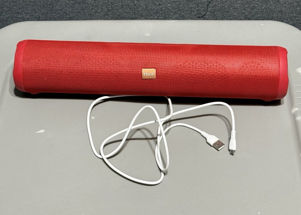 Tech2 Tube Wireless Bluetooth Red Speaker 5+ Hours & Party Mode, Pre-Owned