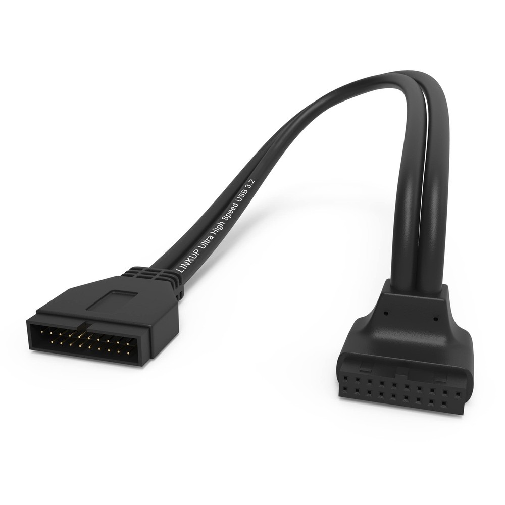24cm USB 3.2 Gen 2 Internal Adapter, 20-Pin M/F, 10Gbps, Outward Type, Black