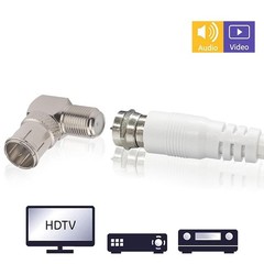 90 Degree Right Angle F Female to Male Connector Coax Adapter TV F-Type M/F Lot