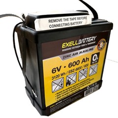 Exell Battery EBZ-6600 6V 600Ah Zinc Air Alkaline Battery