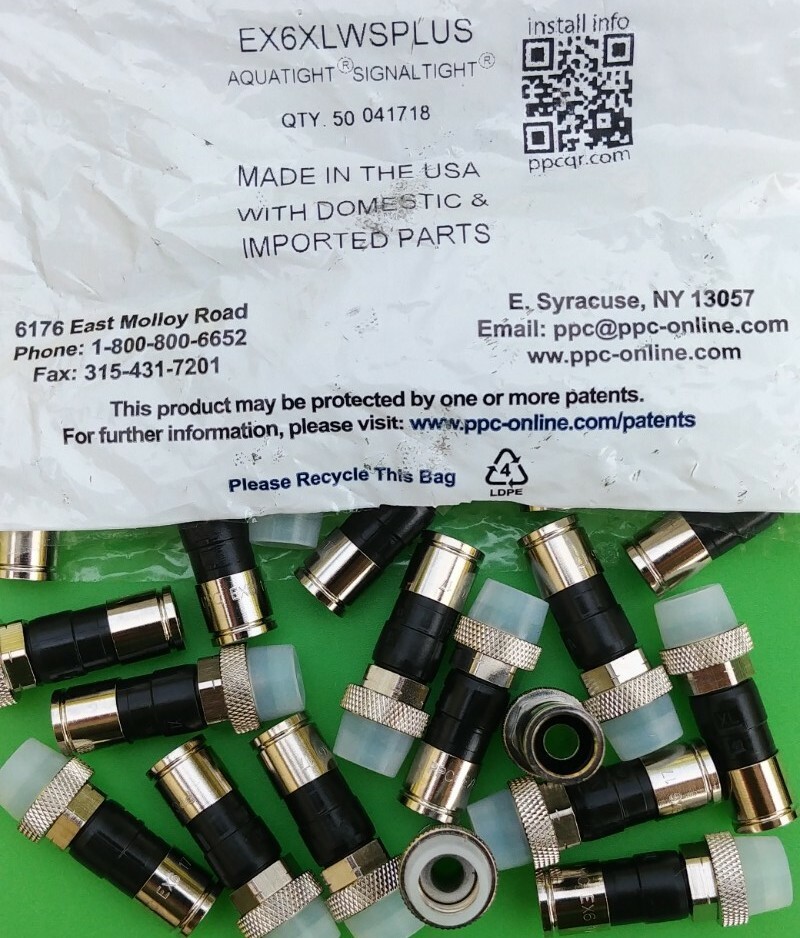 (25 PCS) PPC EX6XLWSPLUS AquaTight Weather Proof RG6 & RG6QUAD Compression