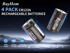 4 Pcs 2100mwh RCR123 CR123A CR123 3V Rechargeable Lithium Li-ion Battery +Cable