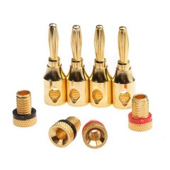 10Pcs 24k Gold-Plated 4mm Banana Plug Musical Cable Wire Audio Speaker Connector