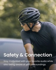 SHOKZ OpenRun Bone Conduction Open-Ear Standard Size+Magnetic Charging, Black