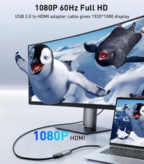 Reborn USB to HDMI Adapter 1080p 60Hz USB 3.0 Male to HDMI Female Converter Card