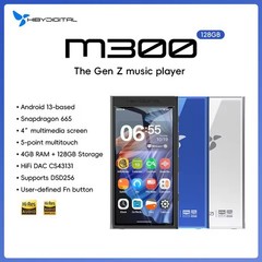 Hiby Digital M300 Android DAP Player Black touchscreen display 128 GB 4GB RAM