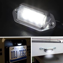2PCS Xenon White LED License Plate Light – 12V-24V DC Waterproof 6-SMD Lamp Tail