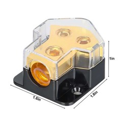 2 Way Power Distribution Block 0 2 4 AWG In 4 8 10 AWG Out Car Audio Amp